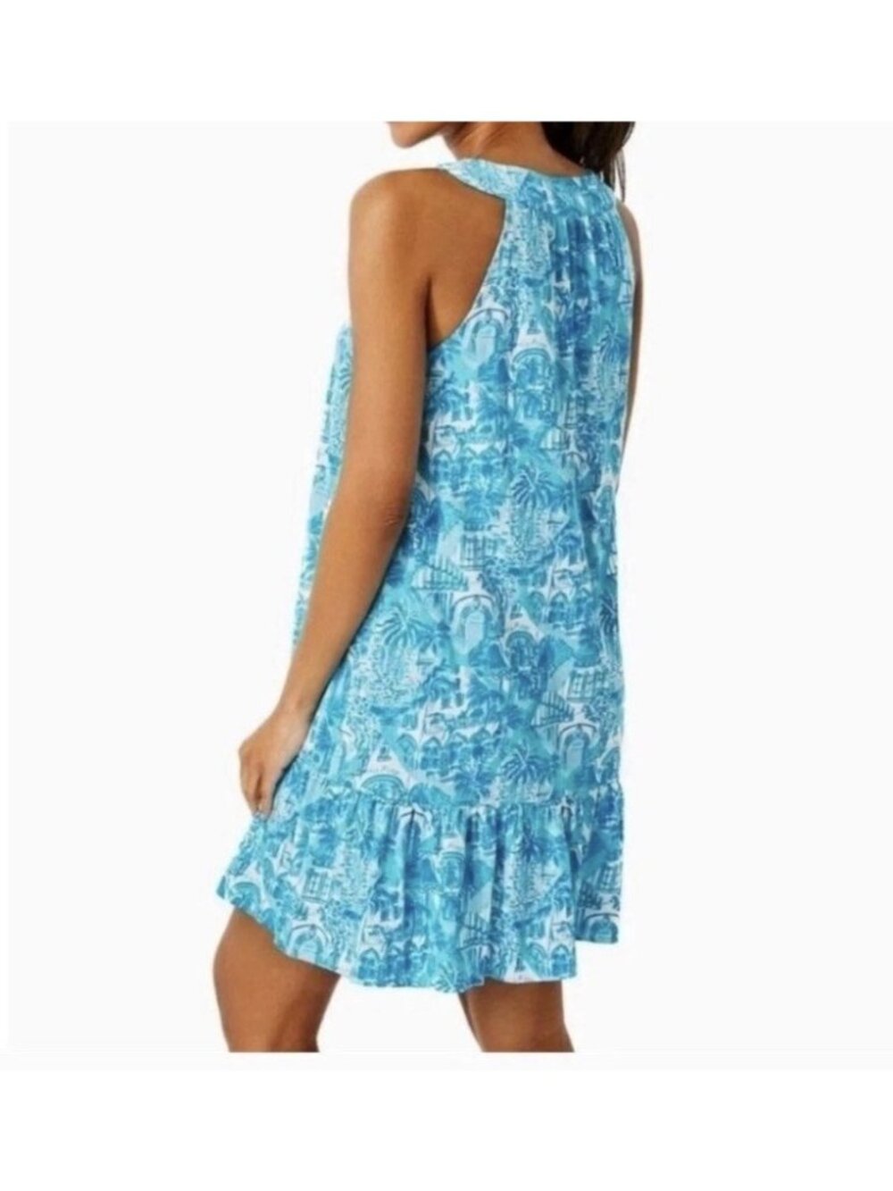 Lilly Pulitzer Lindy Dress Large Amalfi Blue, Sunny State of Mind NEW! - Picture 4 of 9